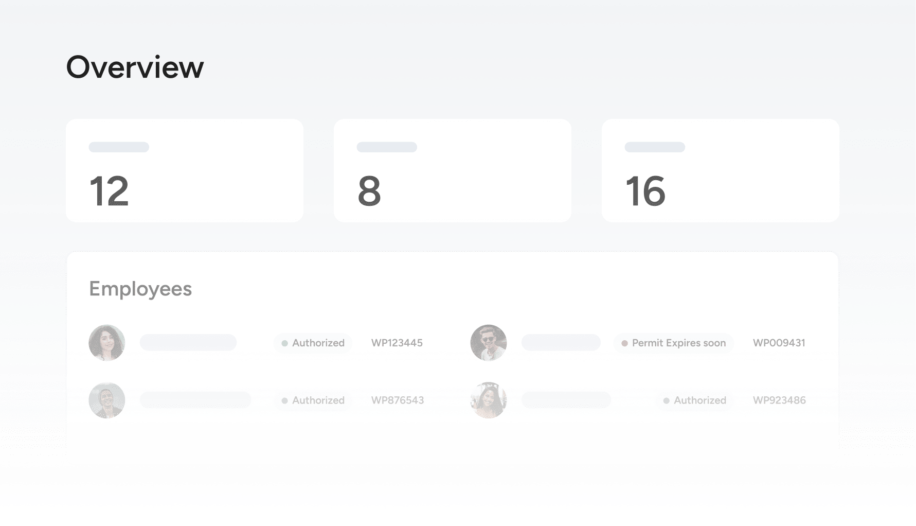 Statistics dashboard